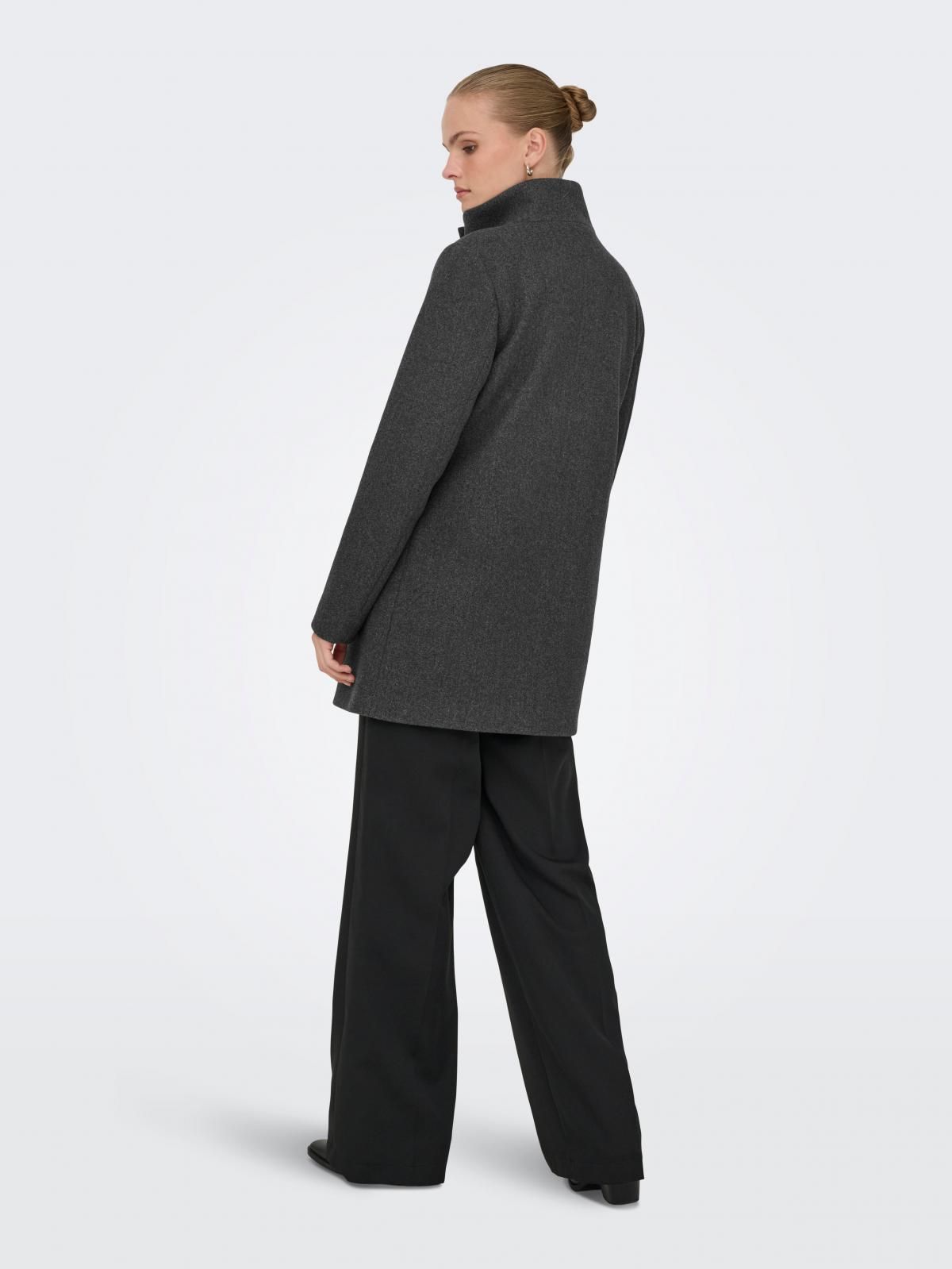 온리 테크니컬 더블브레스트 하이넥 숏코트 15358884_2383 GREY / DARK GREY MELANGE - 상세 이미지 2