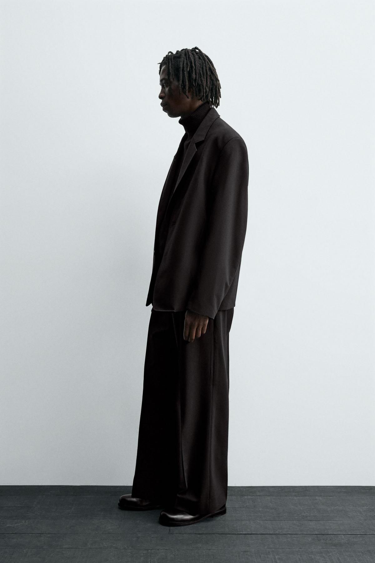 자라 블랙 탈착 라펠 테일러드 블레이저 7380/450 BLACK - 상세 이미지 5