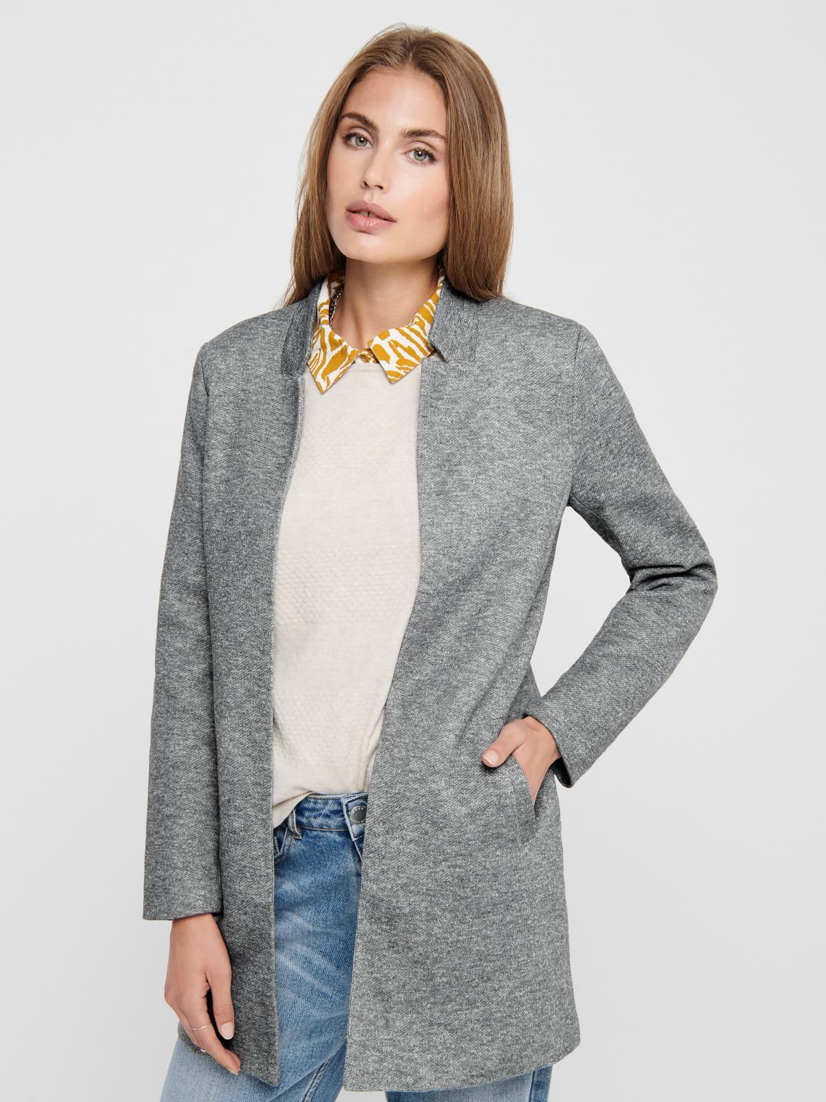 온리 슬림핏 스프레드카라 오픈 블레이저 15149366_2381 GREY / LIGHT GREY MELANGE - 상품 이미지
