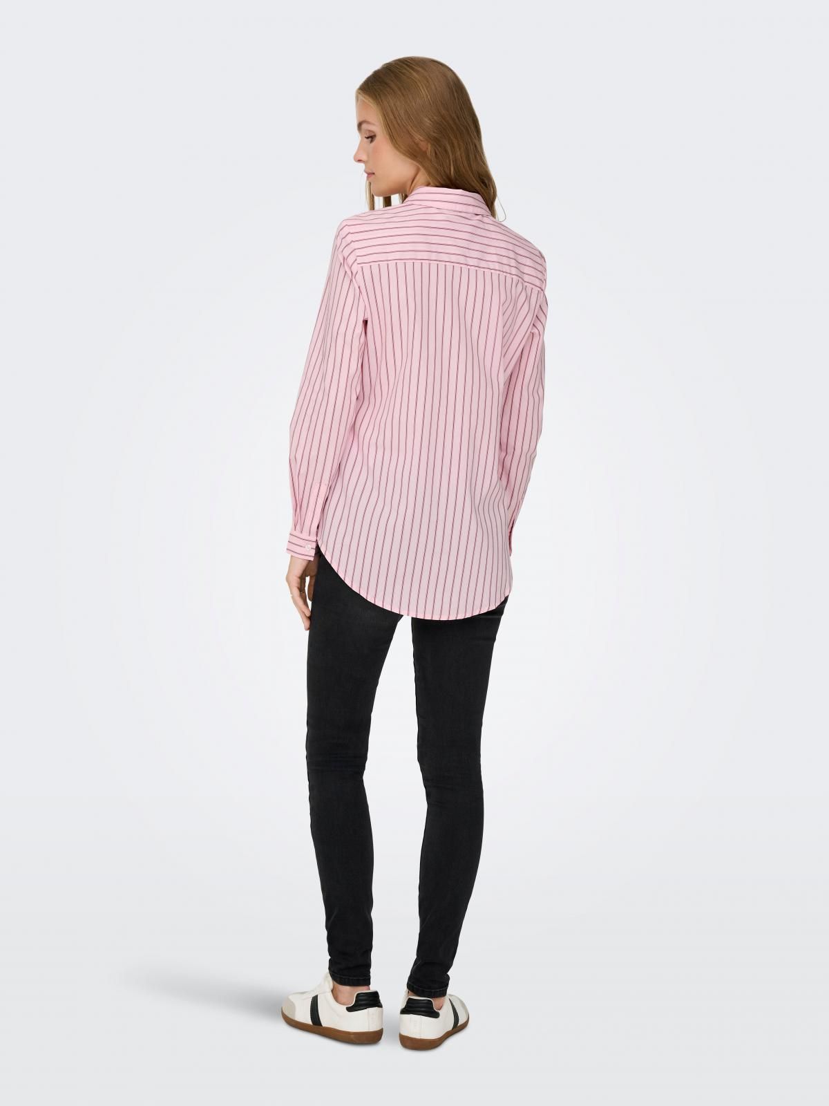 제이디와이 스트라이프 루즈핏 코튼 셔츠 15149877_917_1260122 PURPLE / CHALK PINK - 상세 이미지 3