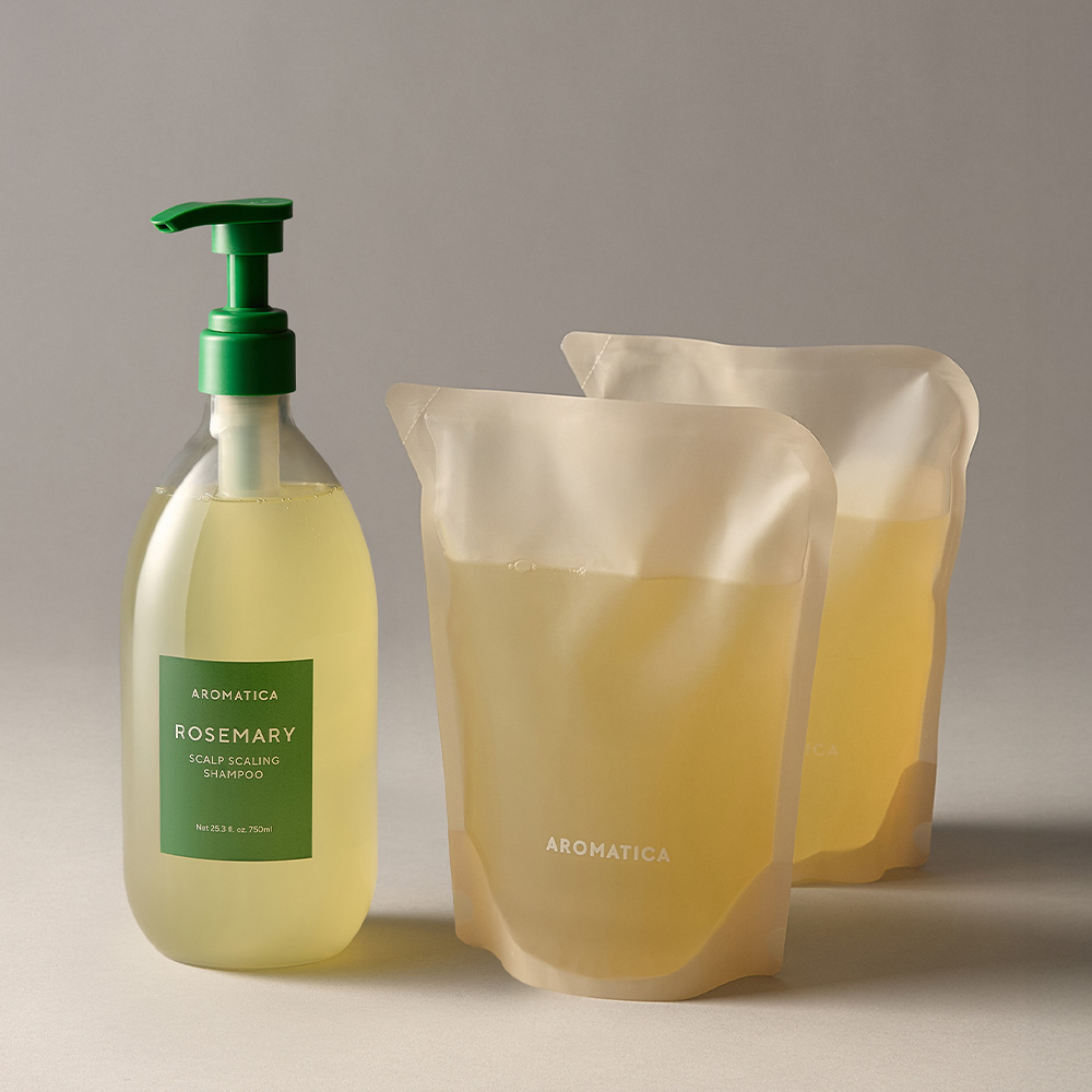 아로마티카 로즈마리 스칼프 스케일링 샴푸 750ML+리필500ML 2개 비건 탈모 기능성