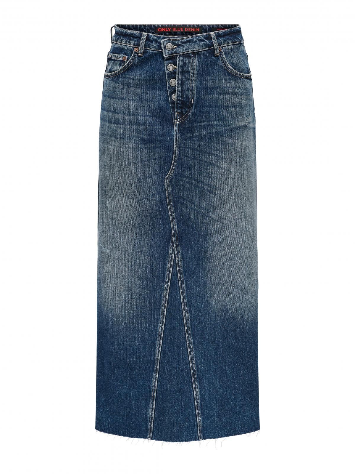 온리 데님 하이웨이스트 롱 스커트 15332996_2114 BLUE / DARK BLUE DENIM - 상세 이미지 3