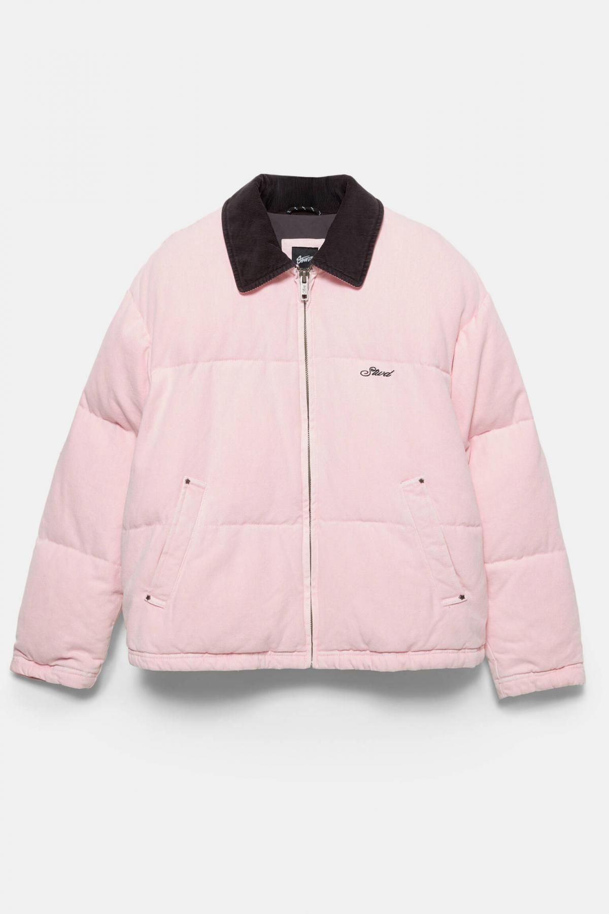풀앤베어 STWD 배색 칼라 숏 패딩 재킷 7700/342 ROSE PINK - 상품 이미지