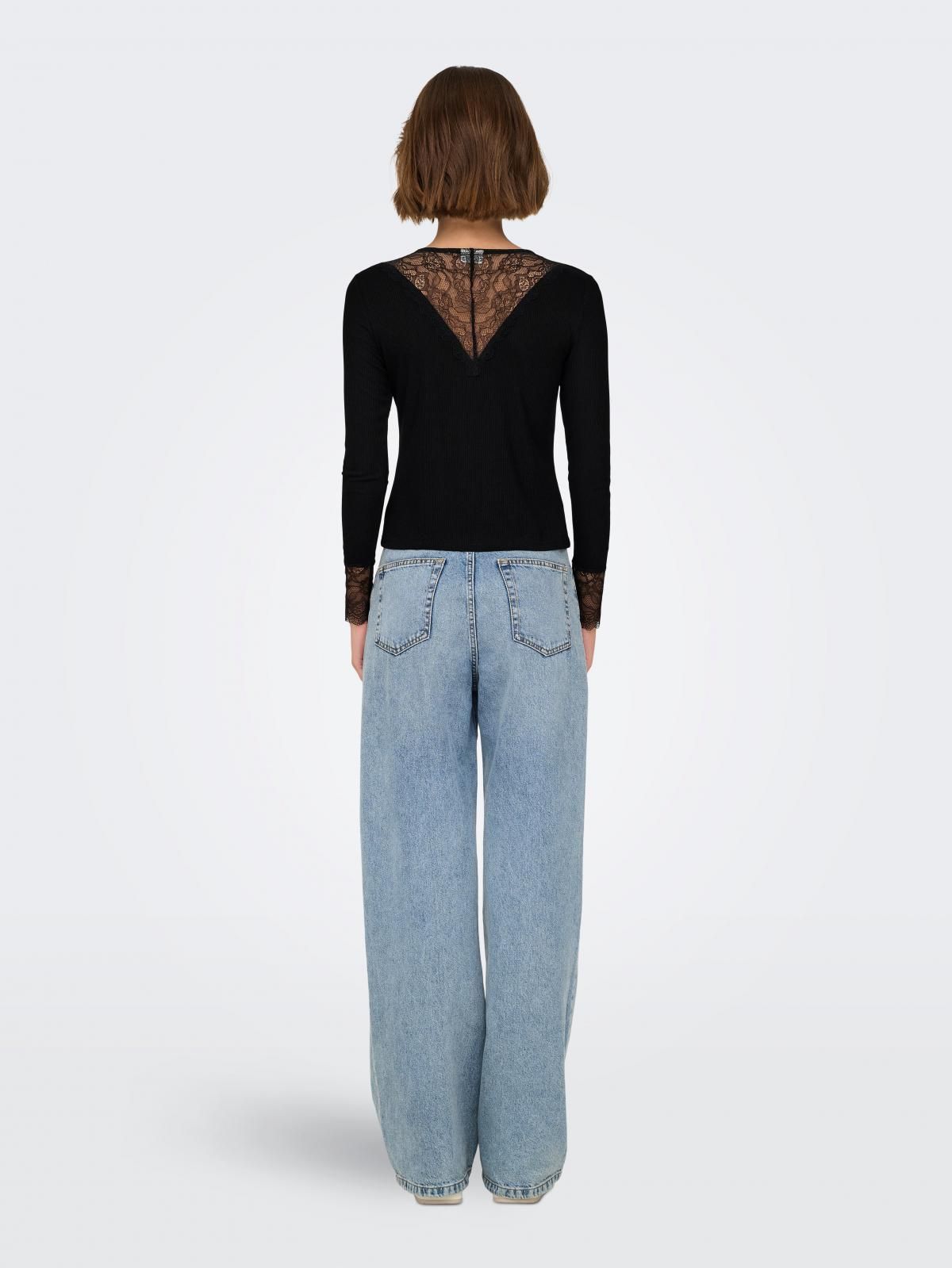 제이디와이 레이스 포인트 블랙 긴팔 탑 15317464_2161 BLACK / BLACK - 상세 이미지 3