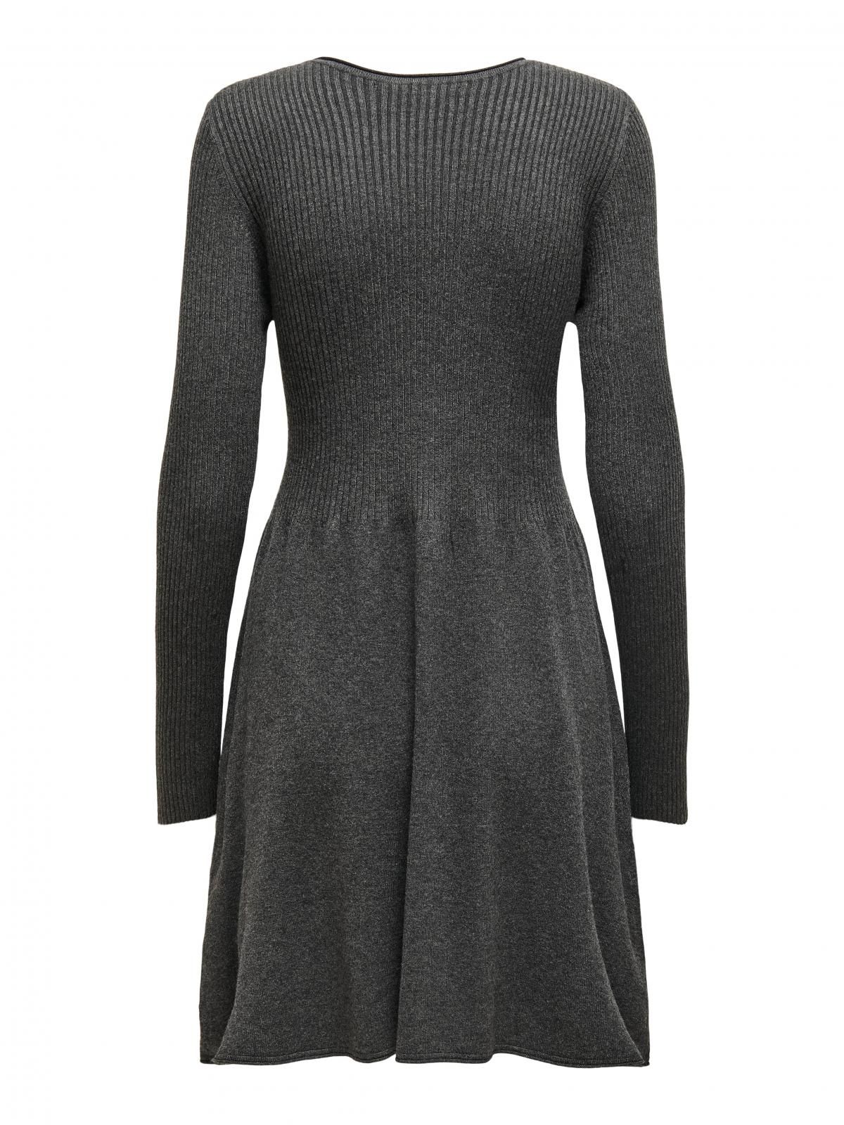 온리 긴소매 니트 미니 원피스 라운드넥 15185761_2383 GREY / DARK GREY MELANGE - 상세 이미지 4