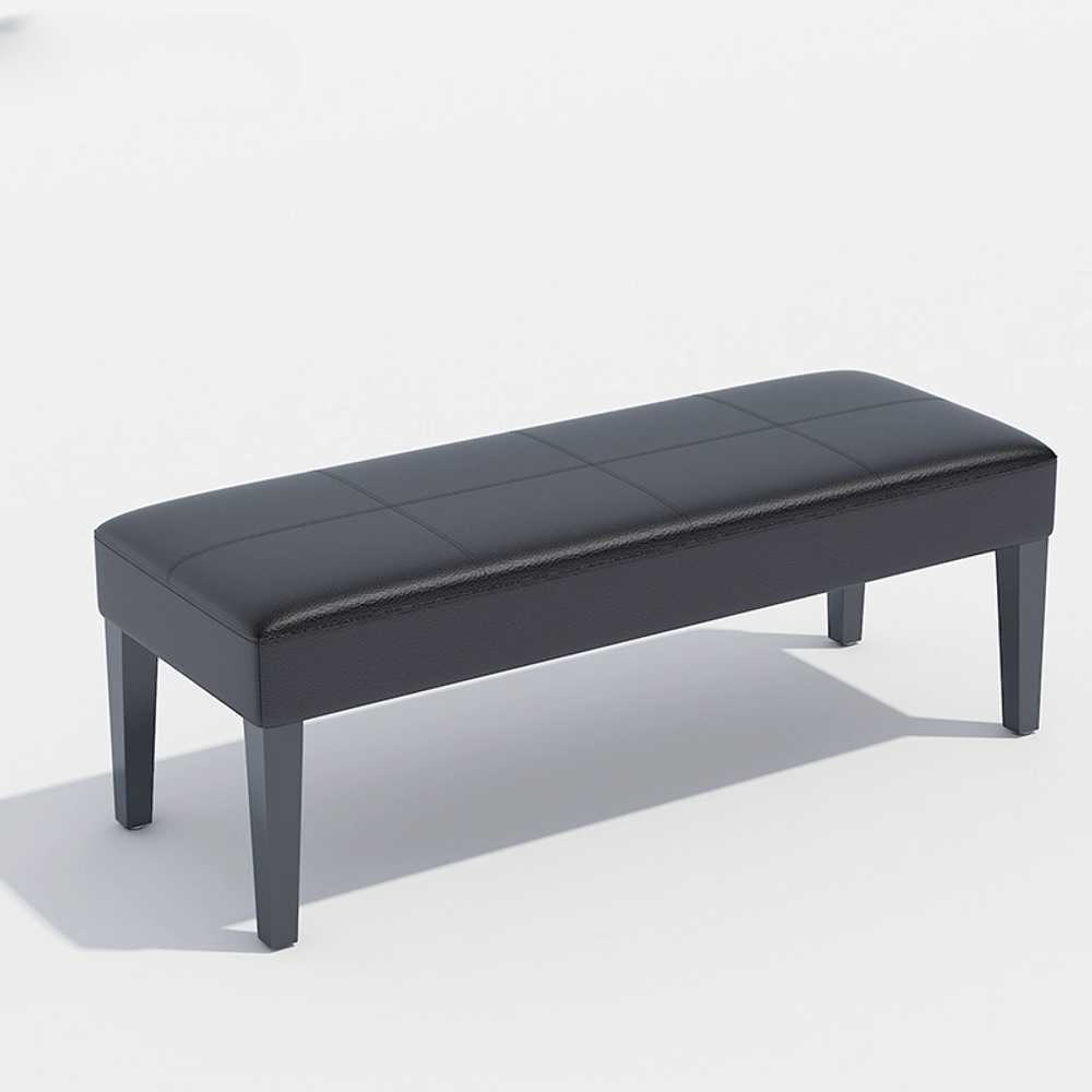 가죽 벤치소파 식탁용 2인용 디자인 인테리어 의자 다크그레이 120x40x40cm - 상세 이미지 2