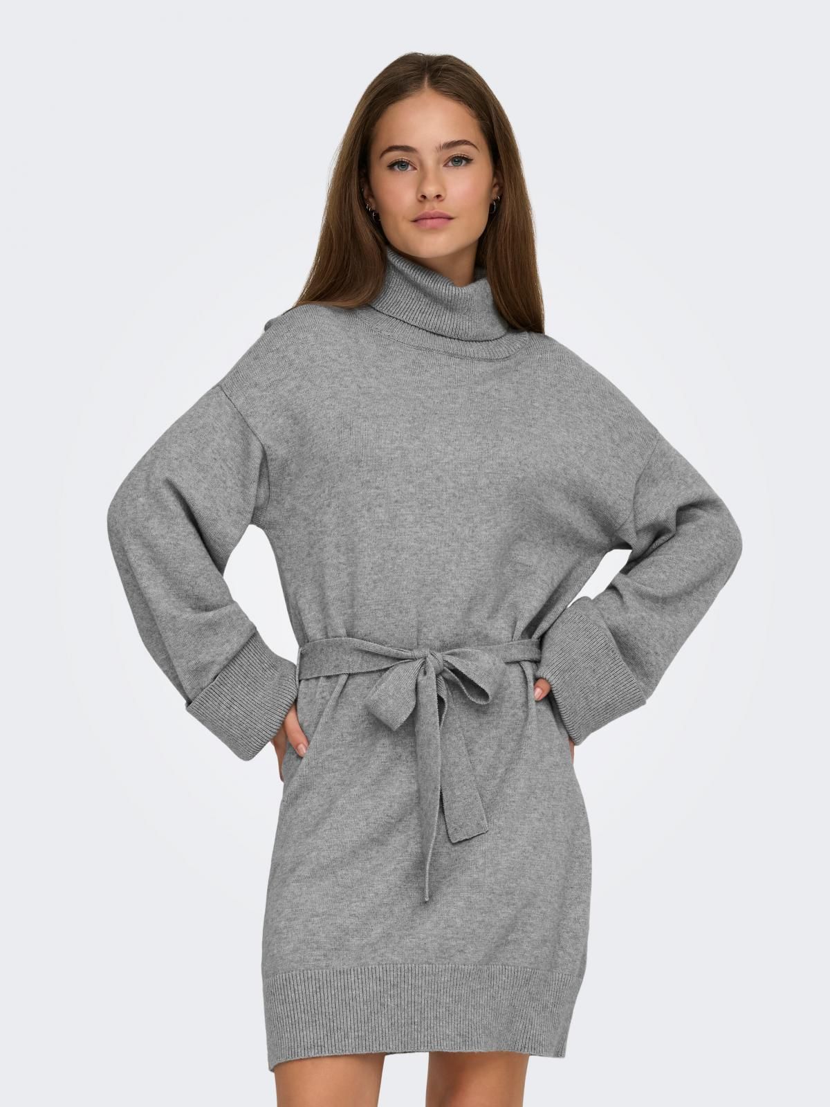 온리 테크니컬 니트 미니 원피스 하이넥 15365663_7826_1241157 GREY / ULTIMATE GREY - 상품 이미지