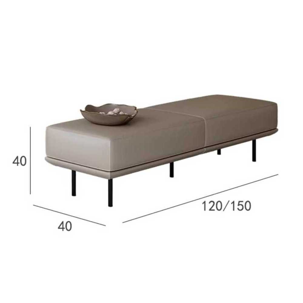 벤치형 소파 인테리어 카페 2인용 라운지 프레임 의자 카키 90x40x40cm 이미지 6