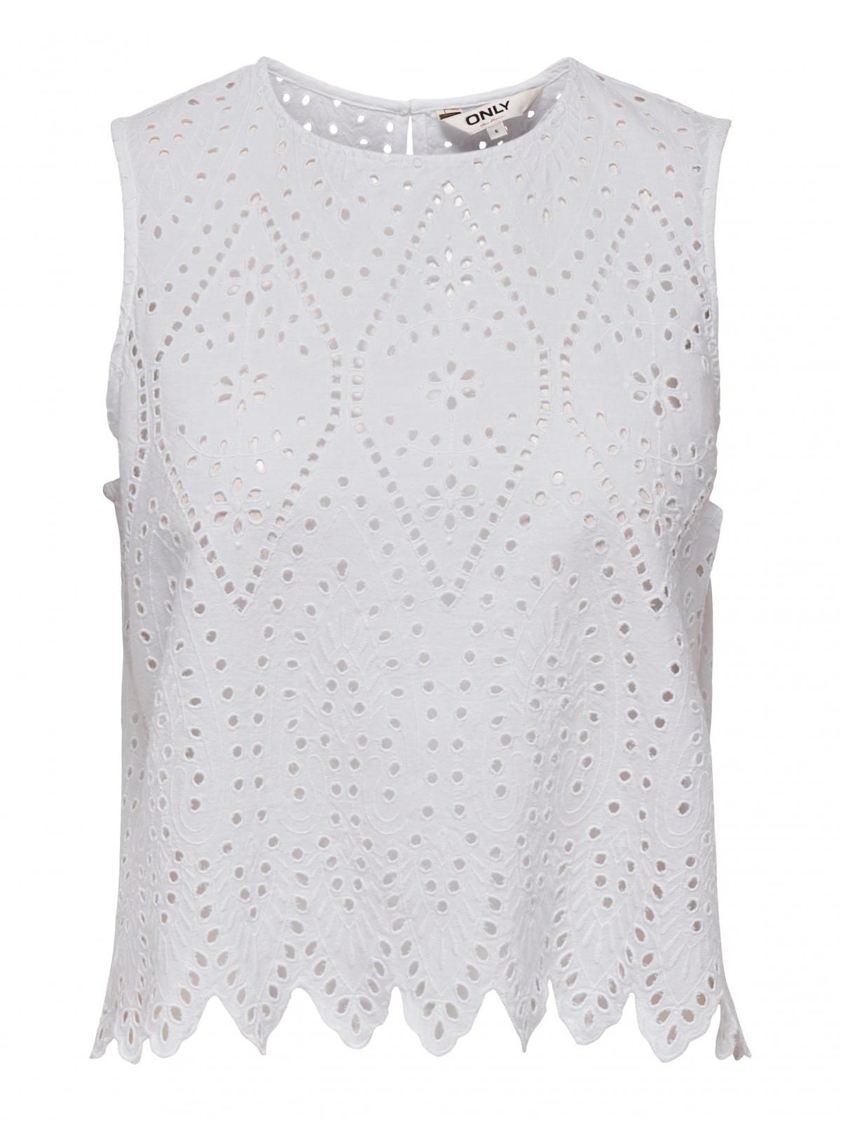 온리 레이스 펀칭 민소매 블라우스 화이트 15343156_5_1167719 WHITE / BRIGHT WHITE - 상세 이미지 4