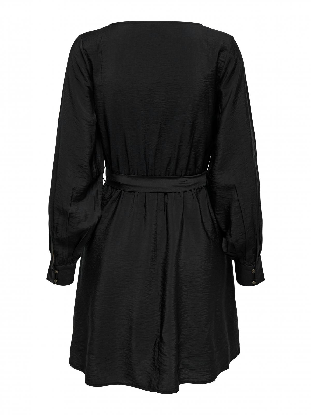 제이디와이 모던 브이넥 벨티드 미니 원피스 15359478_2161 BLACK / BLACK - 상세 이미지 4