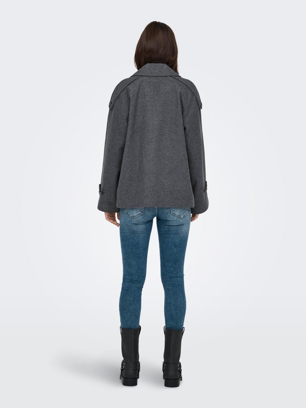 온리 더블브레스트 그레이 트렌치코트 15336710_2383_1161979 GREY / DARK GREY MELANGE - 상세 이미지 2