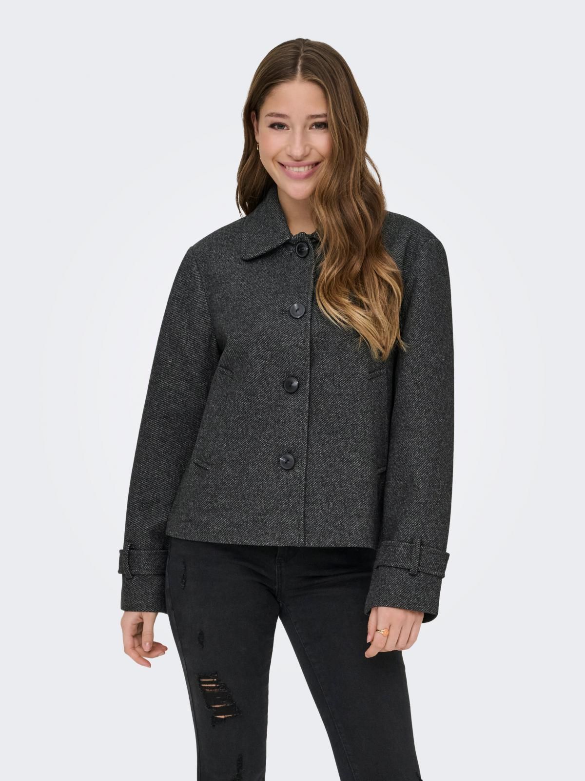 온리 테크니컬 다크그레이 크롭 재킷 15363039_2383 GREY / DARK GREY MELANGE - 상품 이미지