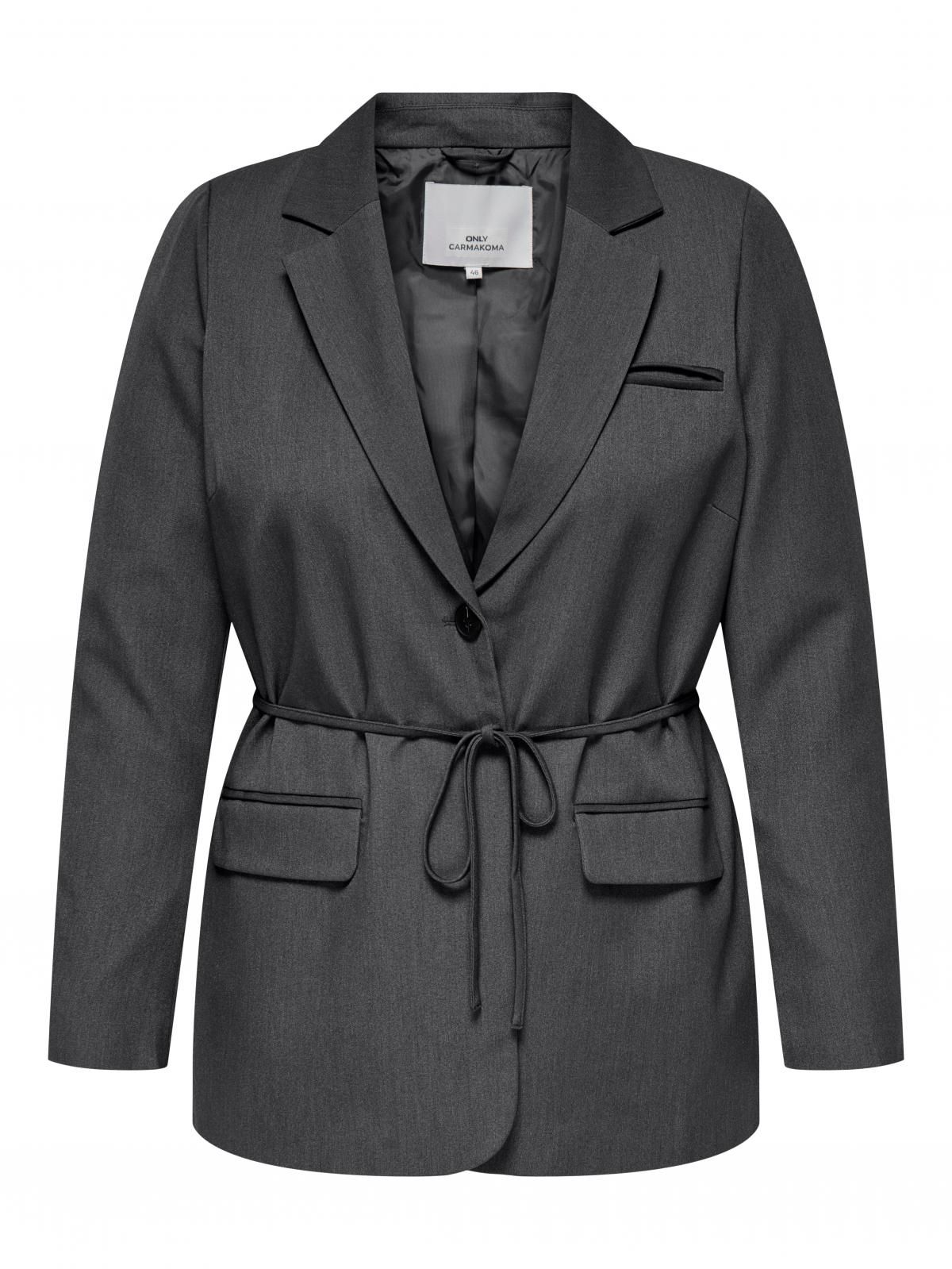 온리 빅사이즈 스트링 웨이스트 블레이저 15351778_2383 GREY / DARK GREY MELANGE - 상세 이미지 3