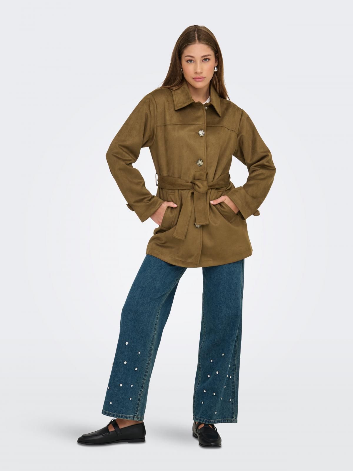 온리 벨티드 테크니컬 재킷 15349200_409 BROWN / COGNAC - 상세 이미지 5