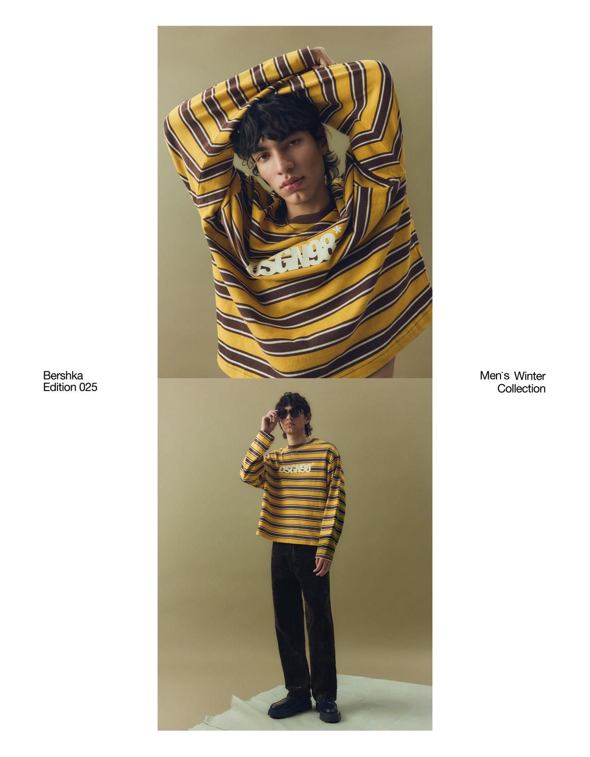 버쉬카 레트로 스트라이프 긴팔 티셔츠 8130/443 MUSTARD 이미지 8