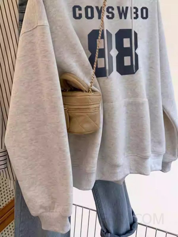 여성 오버핏 레터링 기모 후드티 루즈핏 맨투맨 풀오버 긴팔티셔츠 캐주얼 데일리 가을 겨울 - 상세 이미지 2