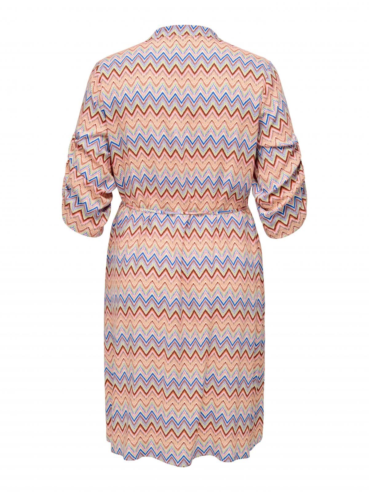 온리 빅사이즈 패턴 브이넥 미디 원피스 15346954_603_1181090 ORANGE / COPPER TAN - 상세 이미지 4