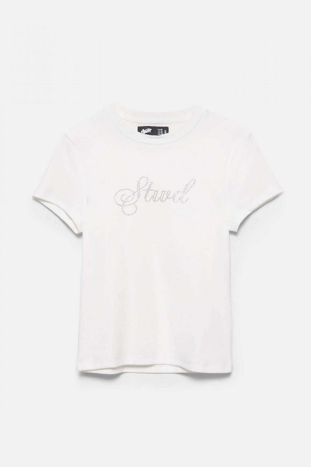 풀앤베어 STWD 라인스톤 반팔 티셔츠 화이트 7153/368 WHITE - 상품 이미지