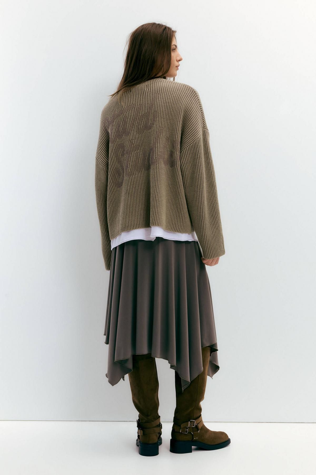 풀앤베어 데일리 라운드넥 골지니트 스웨터 7550/386 PALE KHAKI - 상세 이미지 3