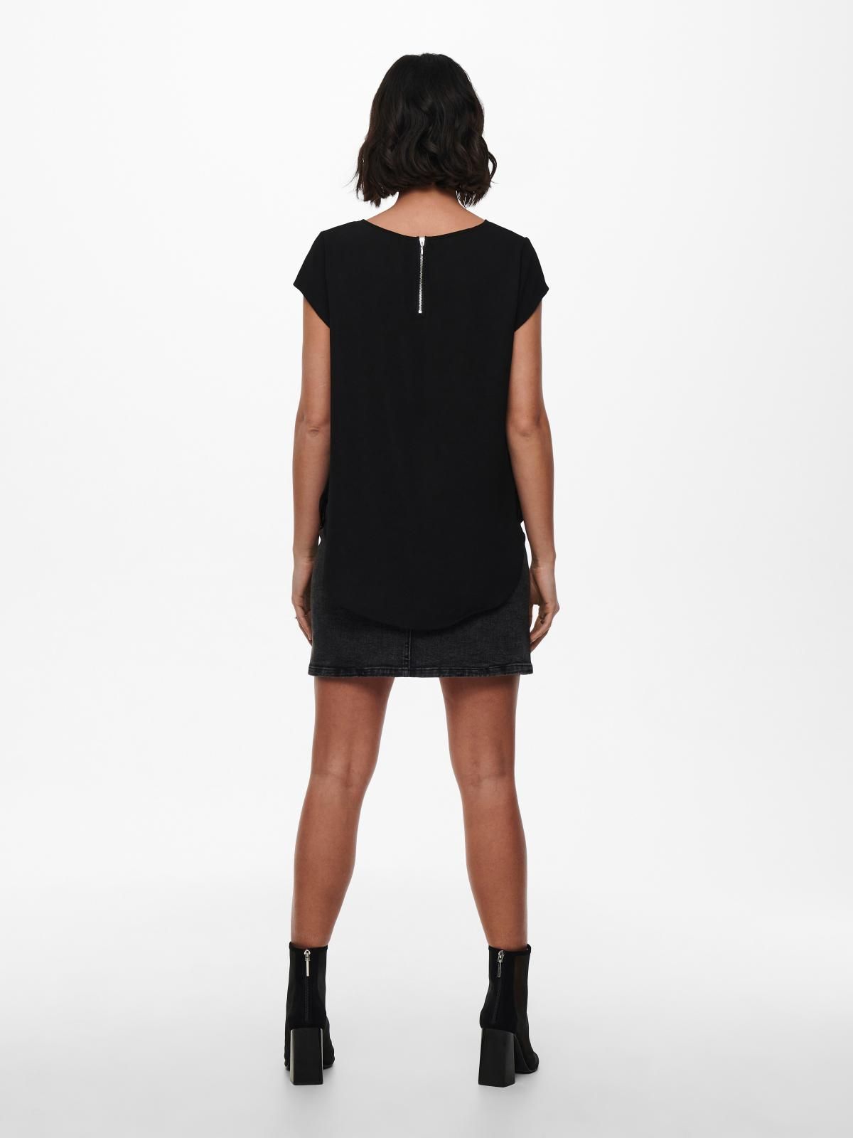 온리 베이직 라운드넥 반팔 티셔츠 15142784_2161 BLACK / BLACK - 상세 이미지 2