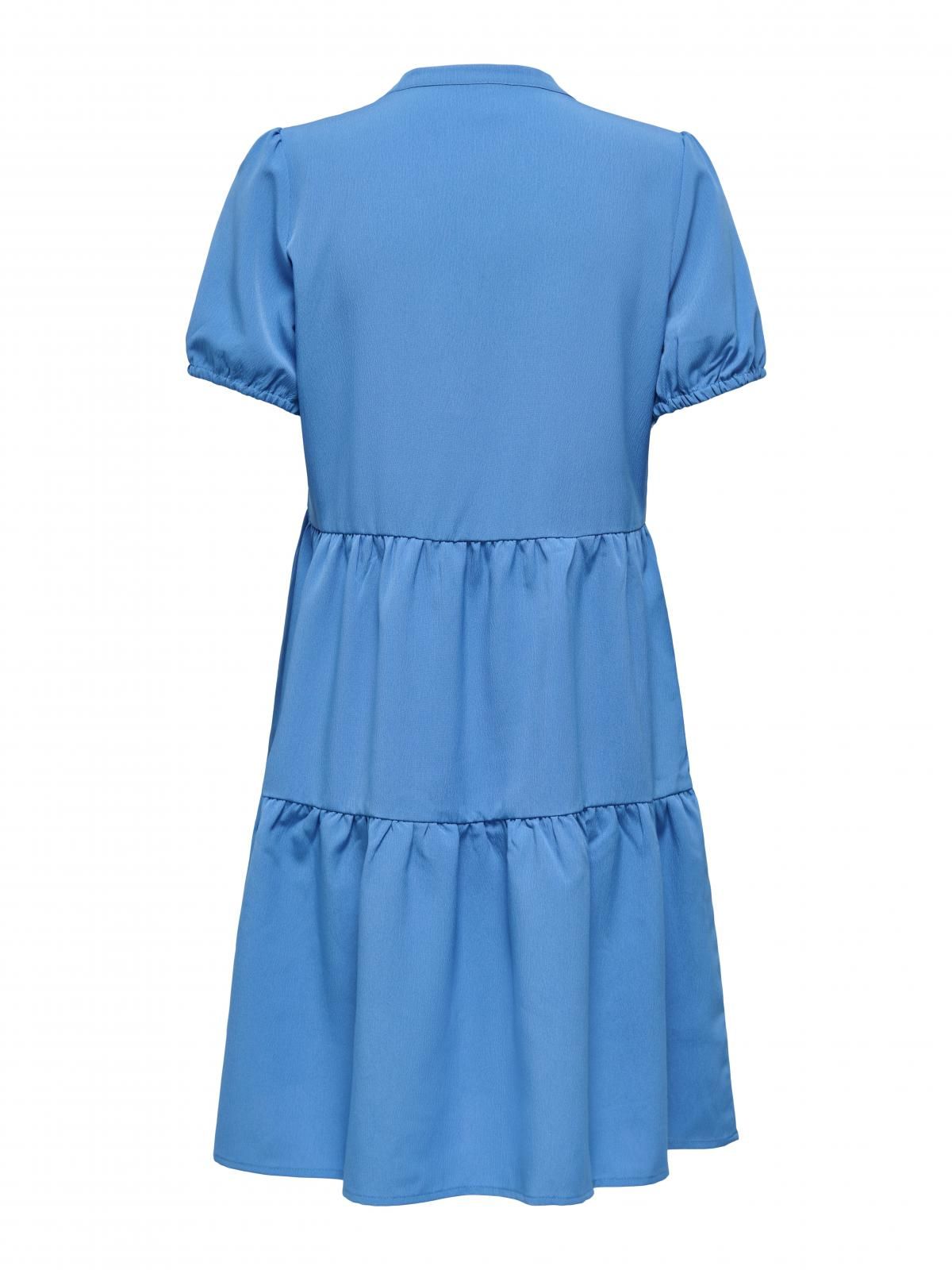 온리 브이넥 티어드 미니 원피스 15342649_1278 BLUE / REGATTA - 상세 이미지 4
