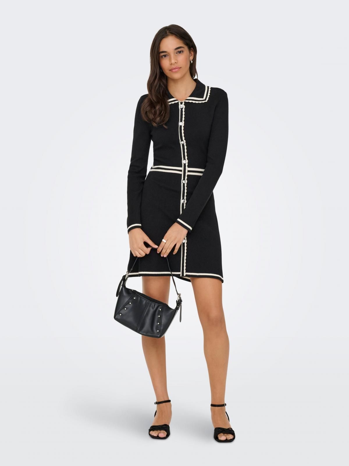 온리 테크니컬 니트 미니 원피스 15374454_2161_1272245 BLACK / BLACK - 상세 이미지 5