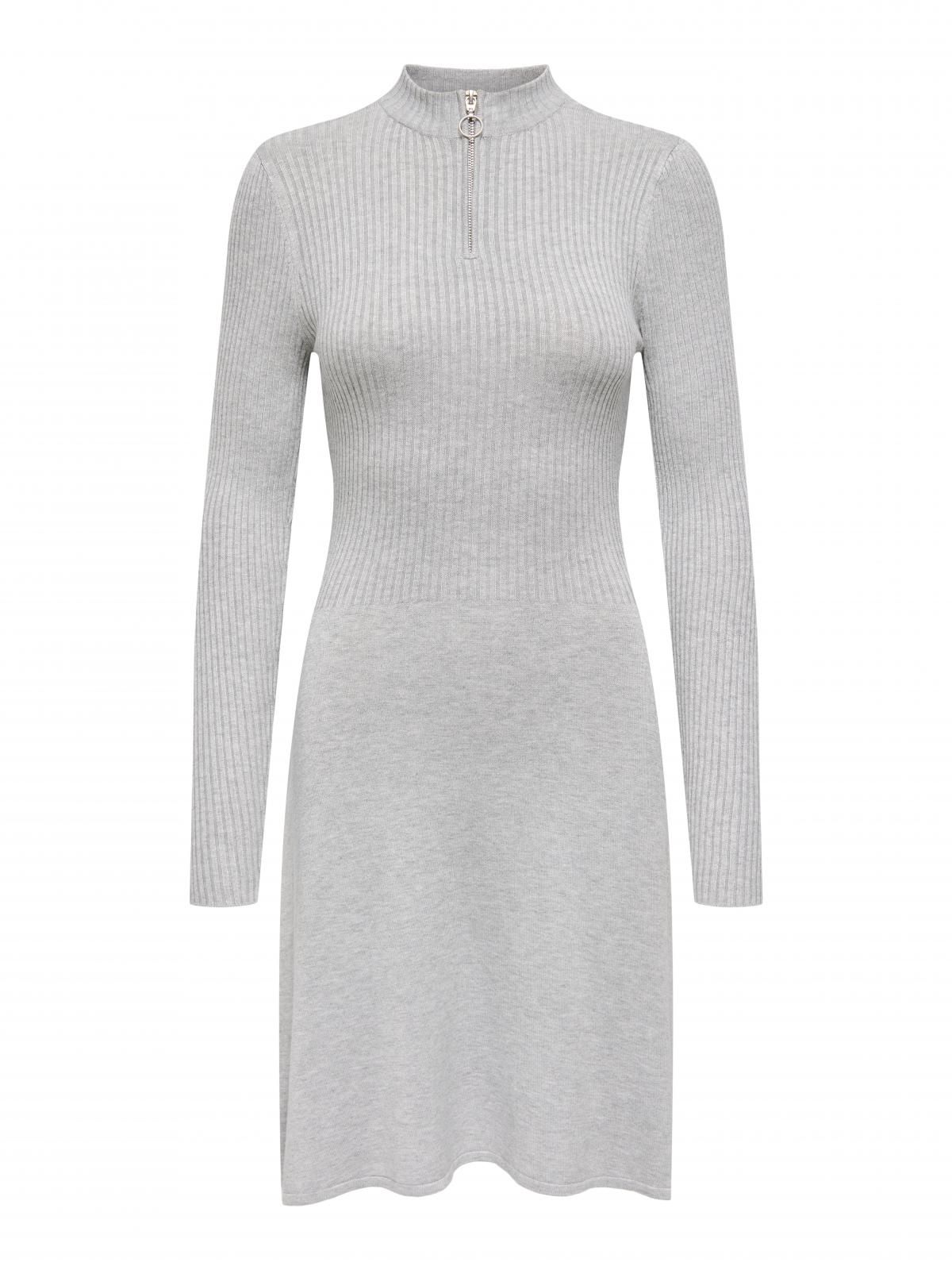 온리 베이직 하이넥 니트 미니 원피스 15261975_2381 GREY / LIGHT GREY MELANGE - 상세 이미지 3