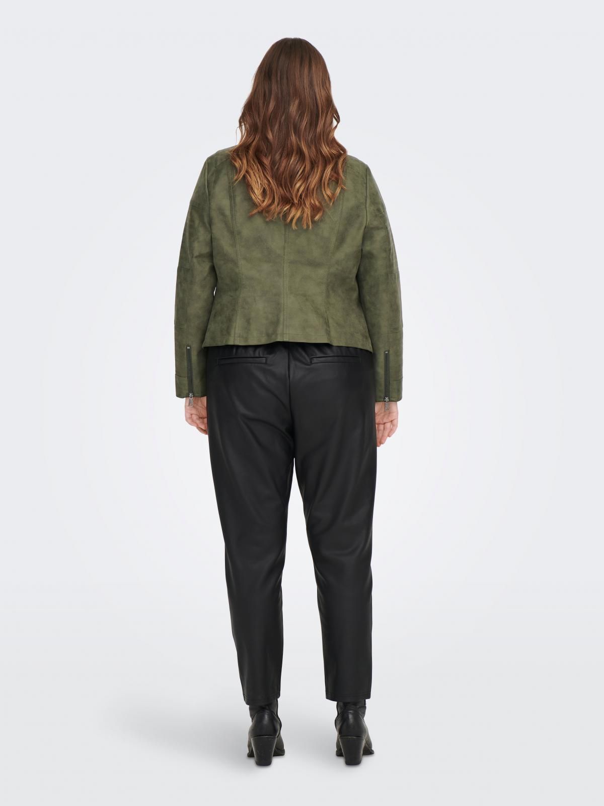 온리 테크니컬 바이커 카키 합성레더 재킷 15161651_4263 GREEN / KALAMATA - 상세 이미지 3