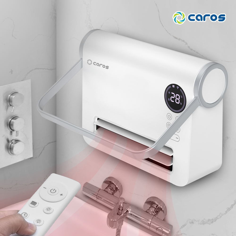 캐로스 욕실 온풍기 화장실 벽걸이 PTC 히터 난방기 리모컨