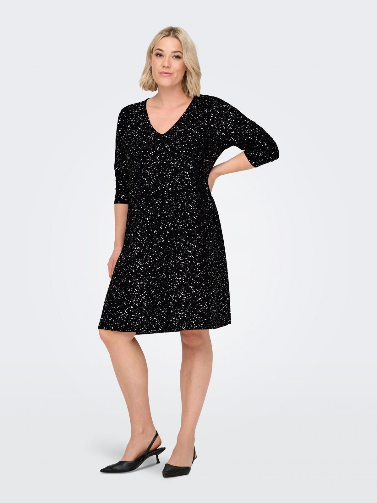 온리 글리터 V넥 미니 원피스 15354935_2161_1208896 BLACK / BLACK - 상세 이미지 5