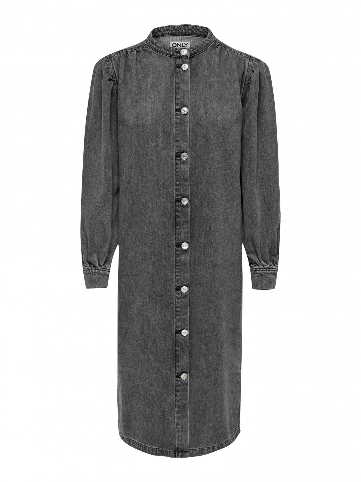온리 데님 미디 원피스 베이직 버튼업 15300770_2105 GREY / MEDIUM GREY DENIM - 상세 이미지 3