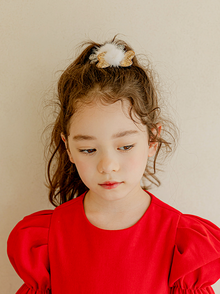 신디 스팽글 집게핀 유아헤어핀 크리스마스 - 메인 이미지