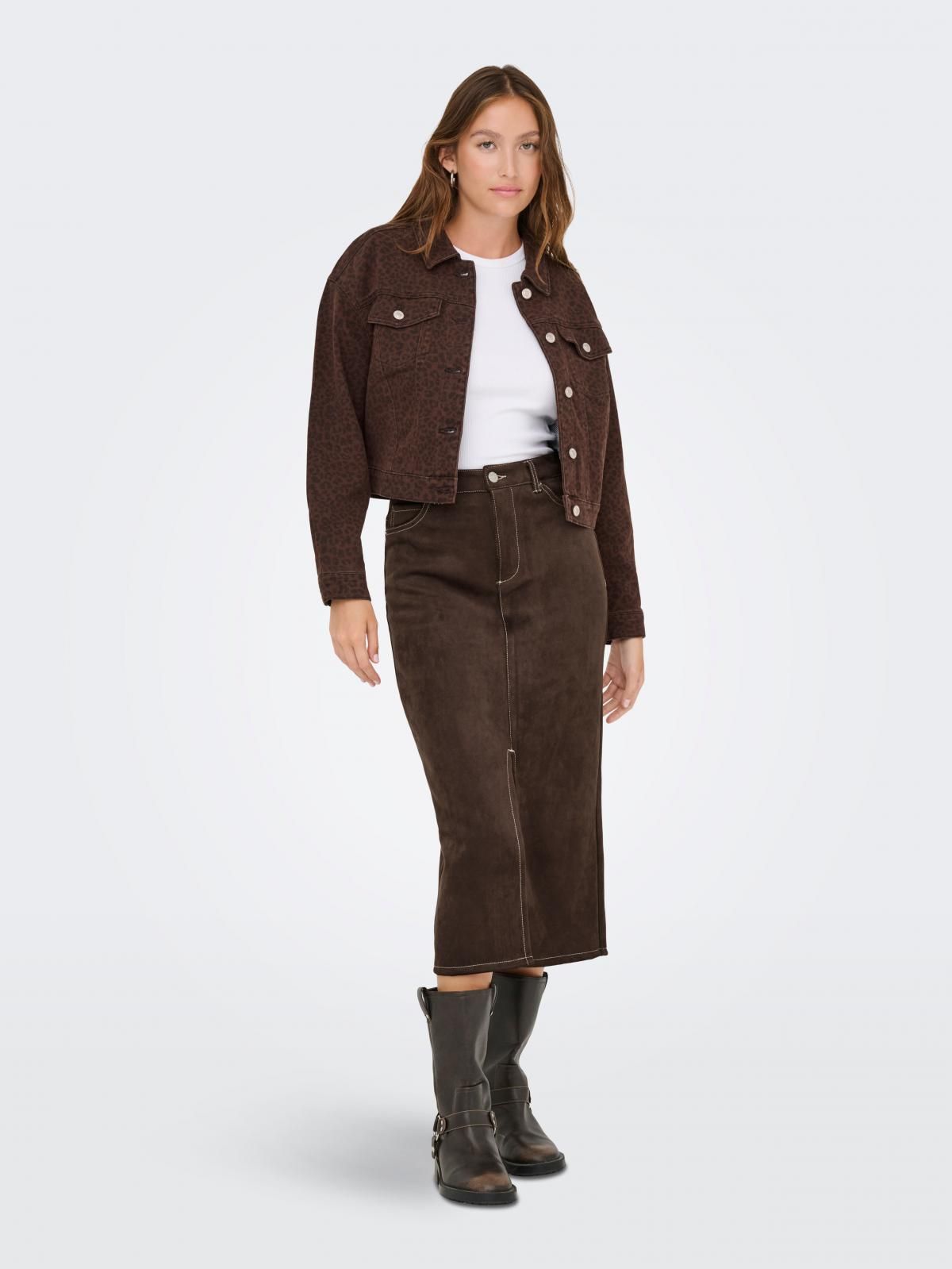 온리 프론트 슬릿 벨트루프 롱 스커트 15351259_280_1195435 BROWN / SEAL BROWN - 상세 이미지 5