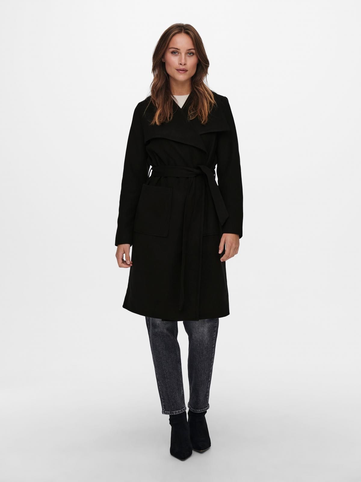 온리 베이직 블랙 벨트 트렌치코트 15233406_2161 BLACK / BLACK - 상세 이미지 5