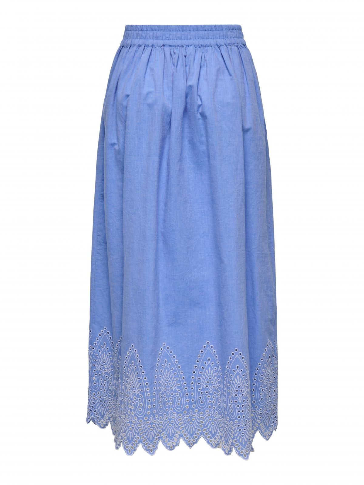 온리 펀칭 자수 플루이드 롱 스커트 15343177_1233_1167734 BLUE / BLUE BONNET - 상세 이미지 4