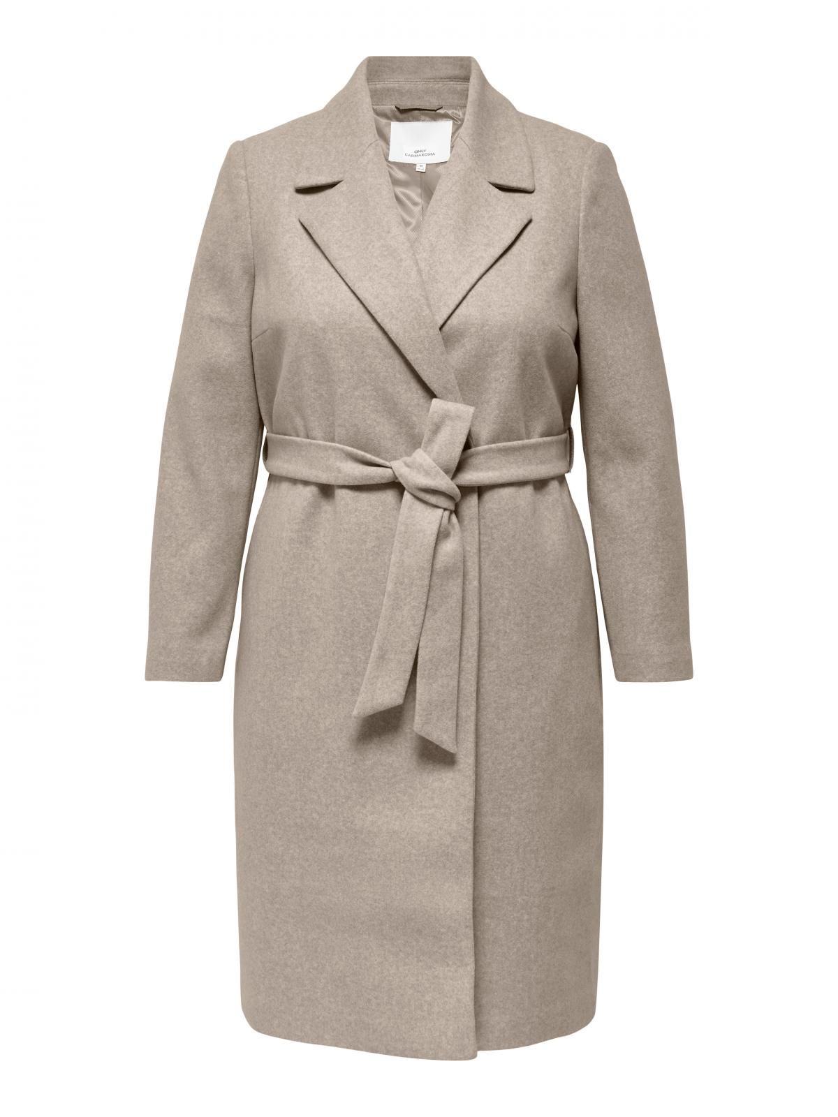 온리 빅사이즈 벨티드 롱 코트 15331937_116_1138396 WHITE / SIMPLY TAUPE - 상세 이미지 3