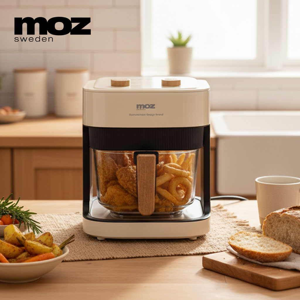 모즈스웨덴 글라스 에어프라이어 4.2L MA-5000G 아이보리 에어프라이기