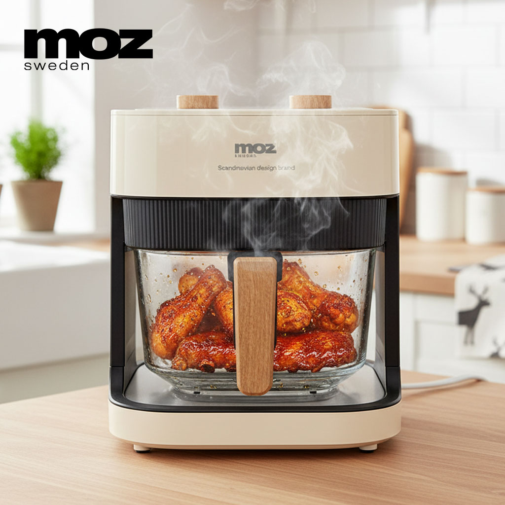 모즈스웨덴 글라스 에어프라이어 4.2L MA-5000G 아이보리 에어프라이기
