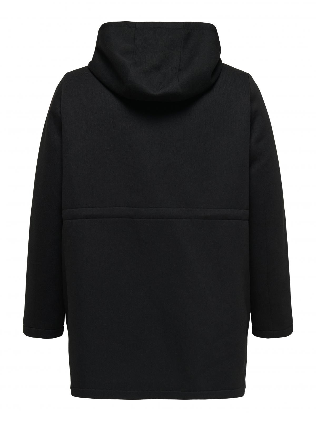 온리 빅사이즈 후드 롱 코트 15349981_2161 BLACK / BLACK - 상세 이미지 4