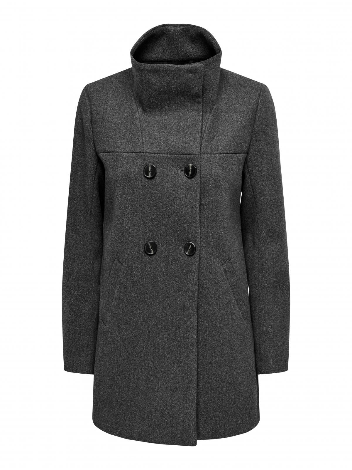 온리 테크니컬 더블브레스트 하이넥 숏코트 15358884_2383 GREY / DARK GREY MELANGE - 상세 이미지 3