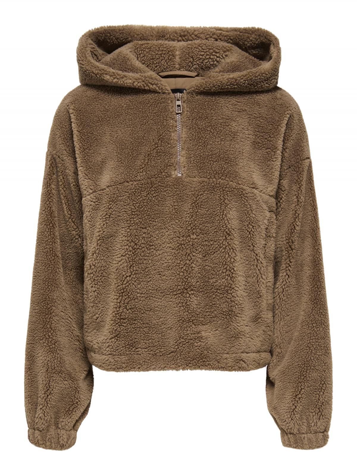 온리 테디 크롭 후드 재킷 15348632_12943 BROWN / COCOA CREME - 상세 이미지 3
