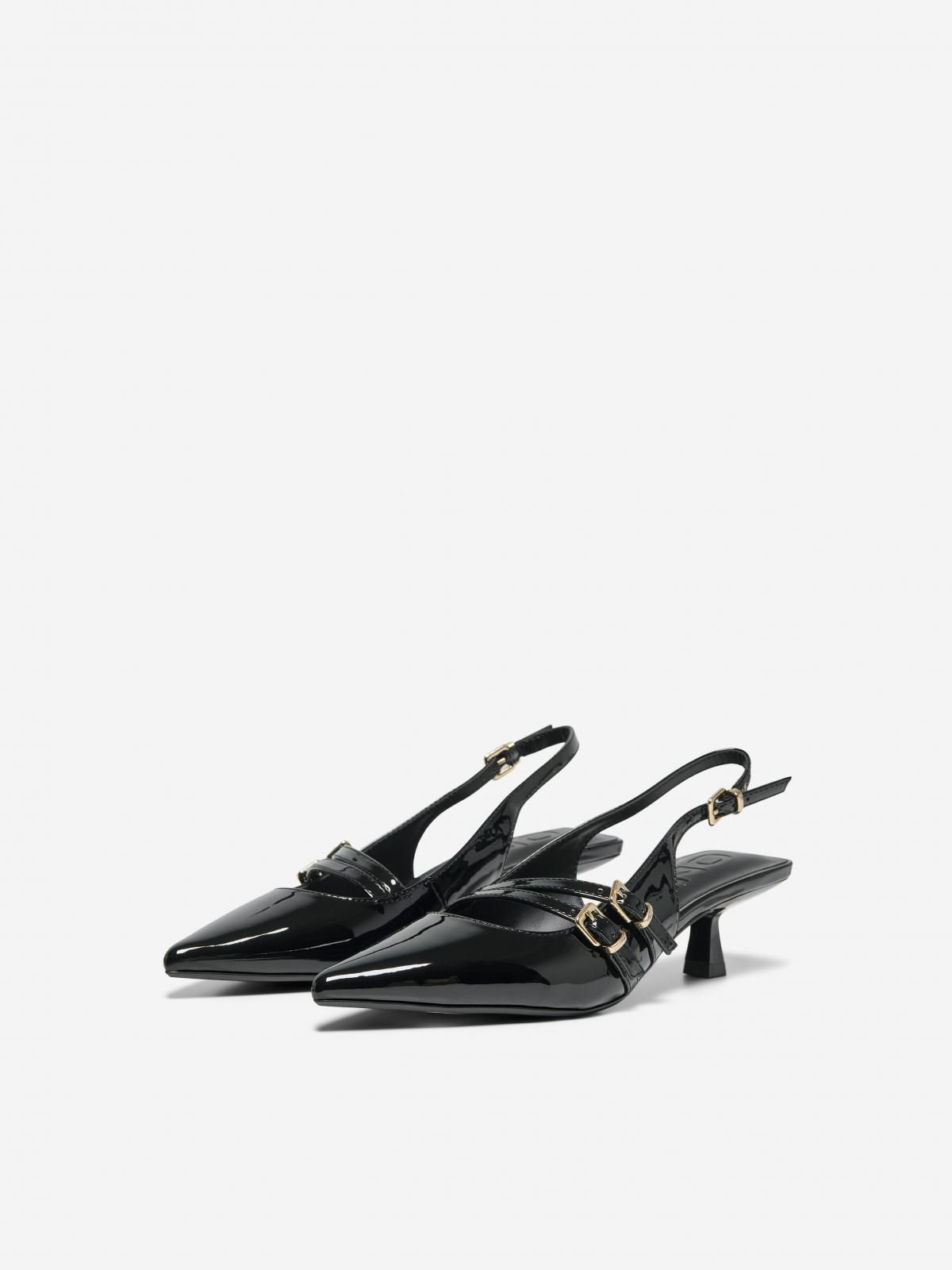 온리 블랙 슬링백 로우힐 포인티 슈즈 15356238_2161 BLACK / BLACK - 상세 이미지 5