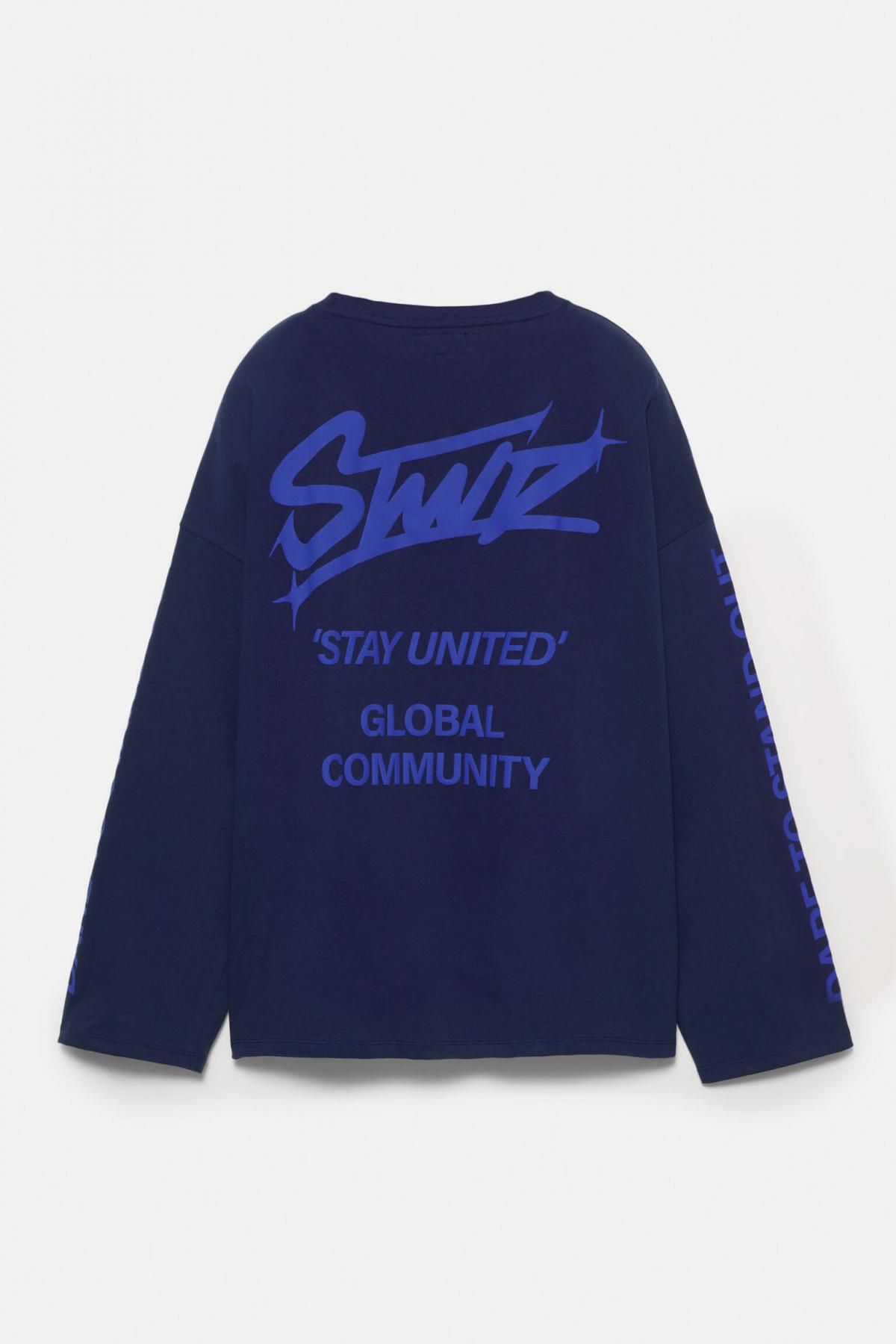 풀앤베어 STWD 그래픽 긴팔 티셔츠 3230/306 NAVY - 상품 이미지