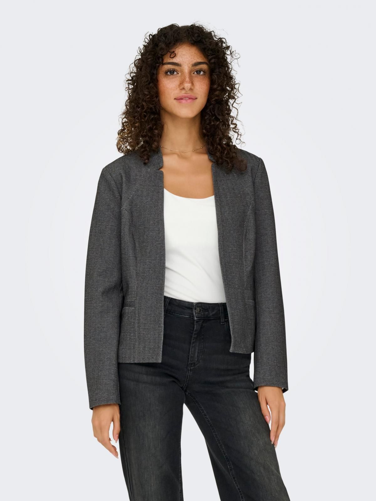 온리 클래식 테일러드 그레이 블레이저 15351247_2383 GREY / DARK GREY MELANGE - 상품 이미지