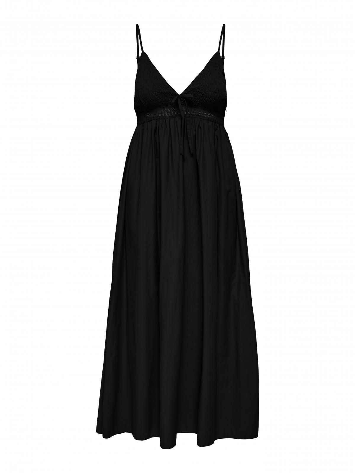 온리 트렌디 스트랩 브이넥 롱 원피스 15348867_2161 BLACK / BLACK - 상세 이미지 3