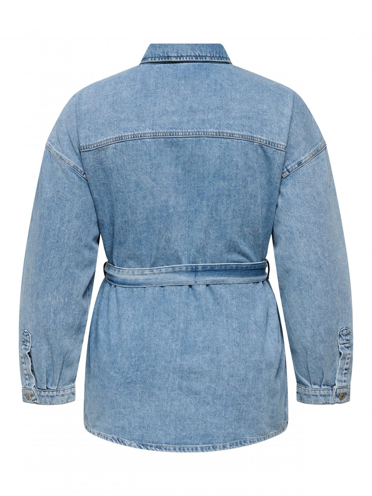 온리 오버핏 데님 벨트 테크니컬 재킷 15342258_2116 BLUE / LIGHT BLUE DENIM - 상세 이미지 4