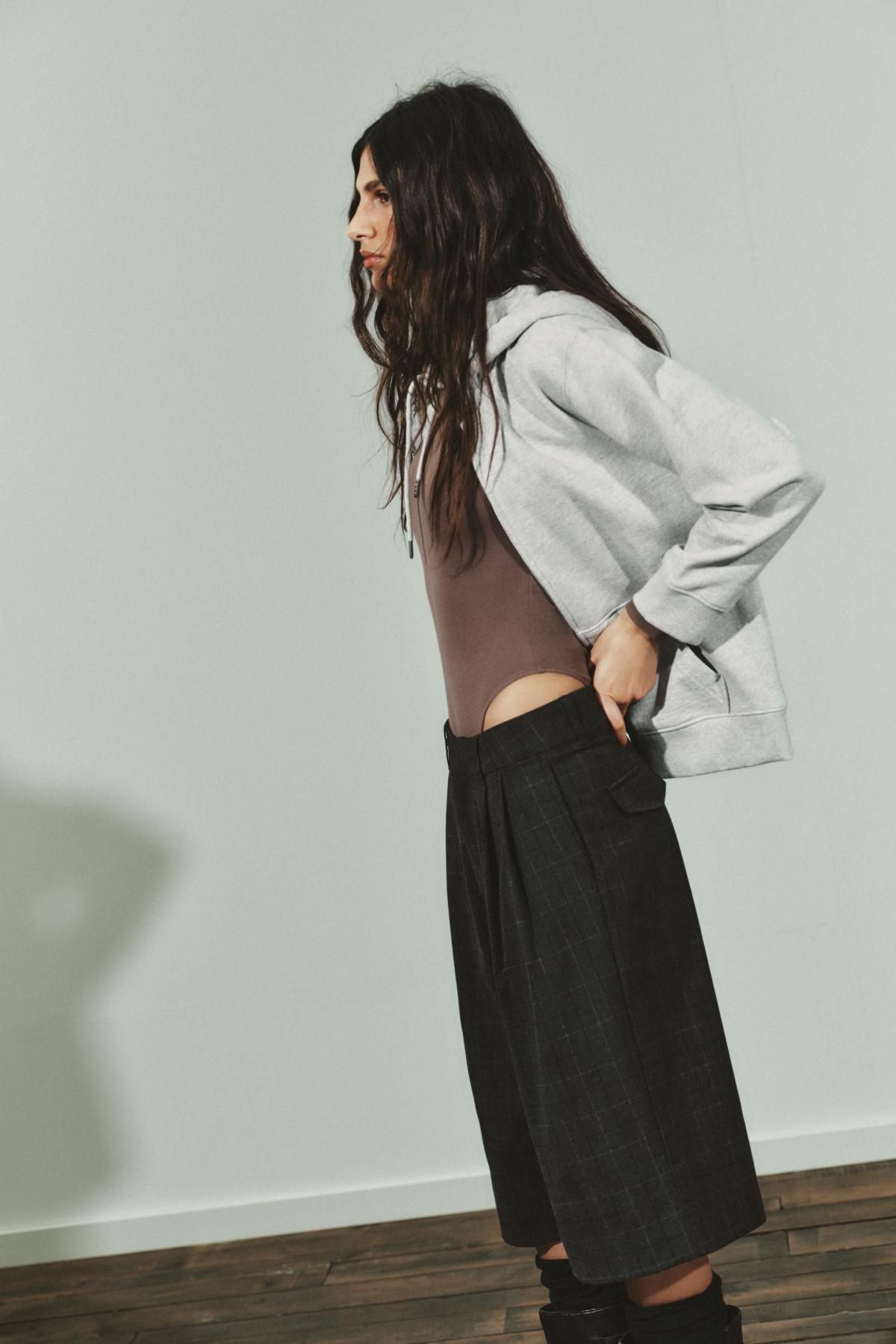 자라 모달 코튼 슬림핏 라운드넥 바디수트 3641/838 MINK - 상세 이미지 5