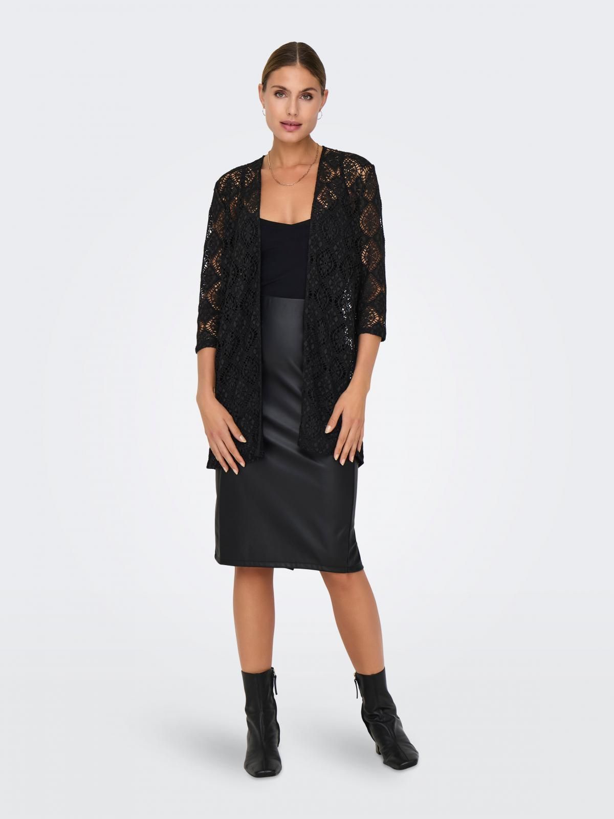제이디와이 레이스 시스루 블랙 오픈 가디건 15325301_2161 BLACK / BLACK - 상세 이미지 5
