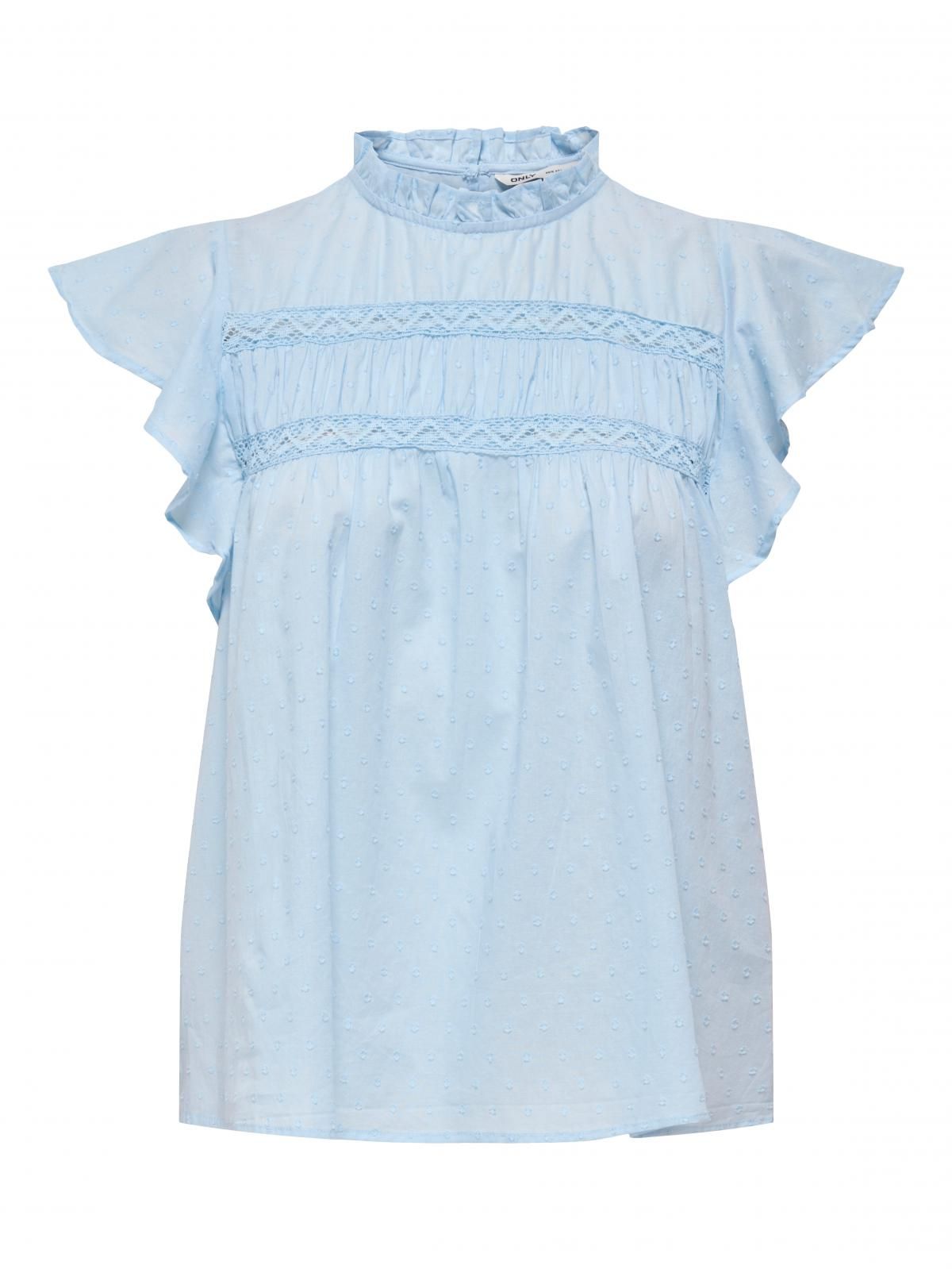 온리 프릴 라이트 블루 플레어 블라우스 15337637_1243 BLUE / CASHMERE BLUE - 상세 이미지 4