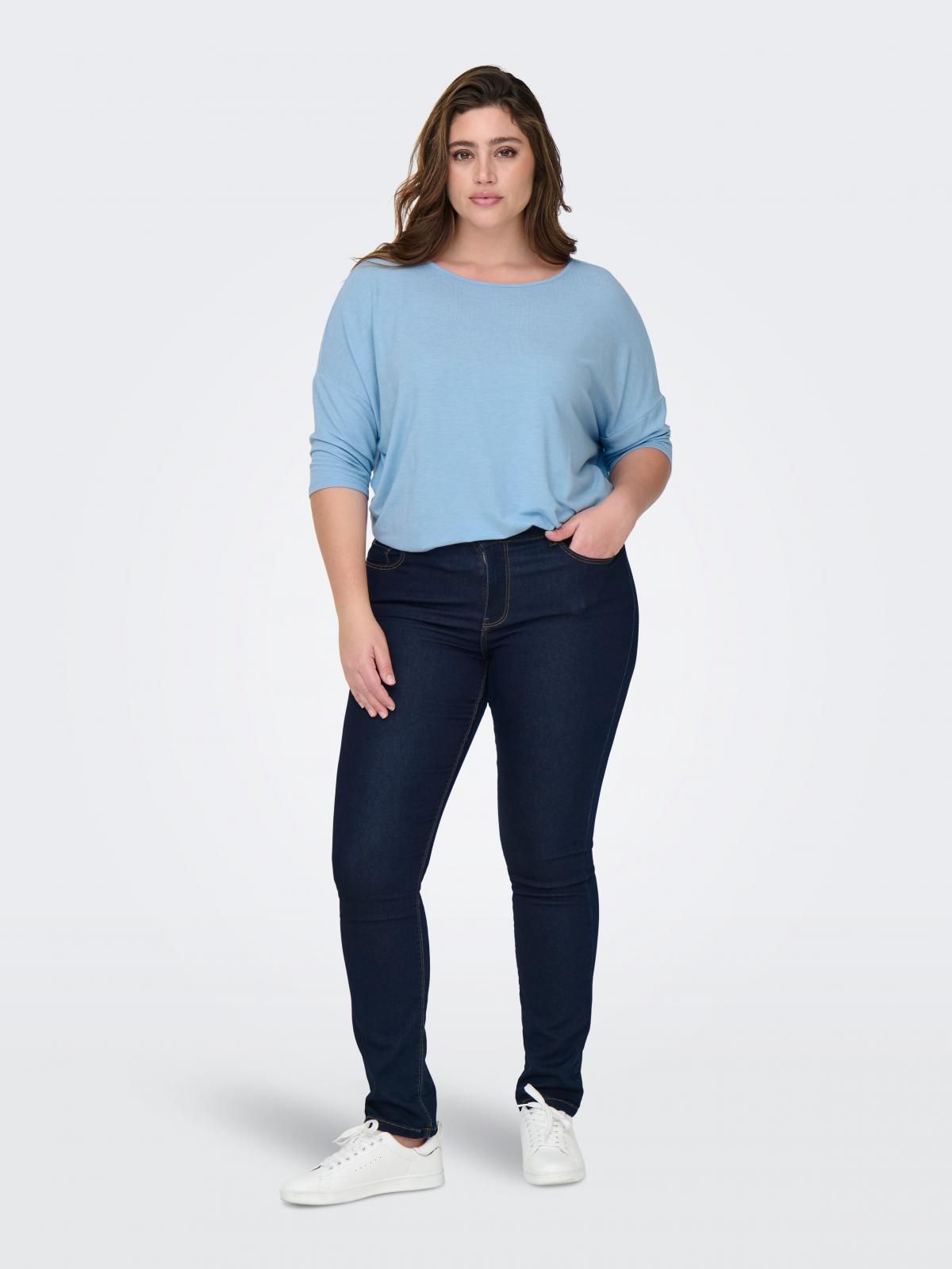 온리 빅사이즈 소프트 저지 7부 티셔츠 15229806_3013 BLUE / SOFT CHAMBRAY - 상세 이미지 5